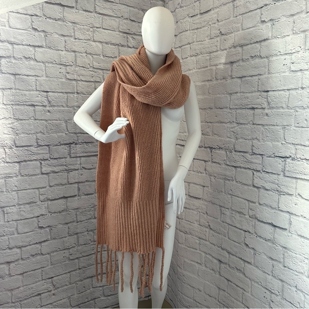 Free People Jaden Ribbed Oversized Chunky Knit Fringe Scarf - Picture 6 of 9